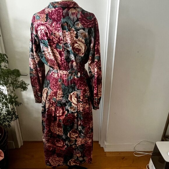 Vintage LAURA ASHLEY Long Floral Cotton/Wool Prairie Dress Size 14 Made in GB - Picture 3 of 10